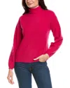 Kier + J Ribbed Turtleneck Wool & Cashmere-blend Sweater In Pink