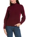 Kier + J Ribbed Turtleneck Wool & Cashmere-blend Sweater In Red