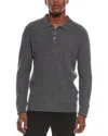 Kier + J Ribbed Wool & Cashmere-blend Polo Sweater In Gray