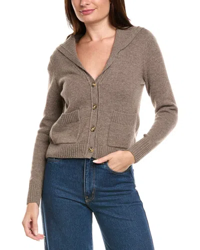 Kier + J Sailor Collar Wool & Cashmere-blend Cardigan In Brown