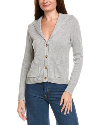 Kier + J Sailor Collar Wool & Cashmere-blend Cardigan In Gray