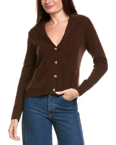 Kier + J Sailor Collar Wool & Cashmere-blend Cardigan In Brown