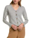 Kier + J Scallop Wool & Cashmere-blend Cardigan In Grey