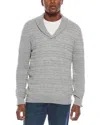 Kier + J Shawl Collar Fancy Stitch Wool & Cashmere-blend Pullover In Gray