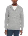 Kier + J Shawl Collar Fancy Stitch Wool & Cashmere-blend Pullover In Gray