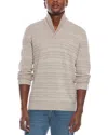 Kier + J Shawl Collar Fancy Stitch Wool & Cashmere-blend Pullover In Neutral