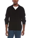 Kier + J Spread Collar Wool & Cashmere-blend Polo Sweater In Black
