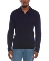 Kier + J Spread Collar Wool & Cashmere-blend Polo Sweater In Blue