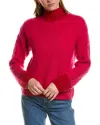 Kier + J Textured Turtleneck Wool & Cashmere-blend Sweater In Pink