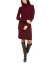 Kier + J Turtleneck Wool & Cashmere-blend Dress In Purple