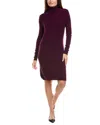 Kier + J Turtleneck Wool & Cashmere-blend Dress In Purple