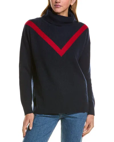 Kier + J Turtleneck Wool & Cashmere-blend Sweater In Blue