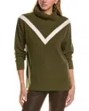 Kier + J Turtleneck Wool & Cashmere-blend Sweater In Green