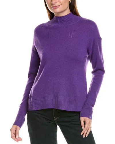 Kier + J Kier+j Turtleneck Wool & Cashmere-blend Sweater In Purple