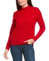Kier + J Ribbed Turtleneck Wool & Cashmere-blend Sweater In Red