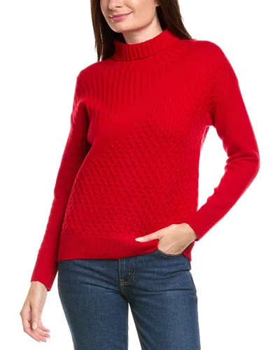 Kier + J Turtleneck Wool & Cashmere-blend Sweater In Red