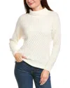 Kier + J Turtleneck Wool & Cashmere-blend Sweater In White