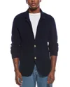 Kier + J Waffle Stitch Wool Blazer In Blue