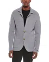 Kier + J Waffle Stitch Wool Blazer In Gray
