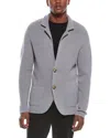 Kier + J Waffle Stitch Wool Blazer In Gray
