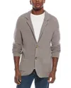 Kier + J Waffle Stitch Wool Blazer In Neutral