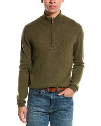 KIER + J WOOL & CASHMERE-BLEND 1/4-ZIP MOCK SWEATER