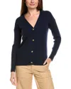 Kier + J Wool & Cashmere-blend Cardigan In Blue