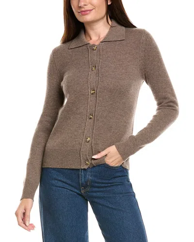 Kier + J Wool & Cashmere-blend Cardigan In Brown