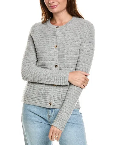 Kier + J Kier+j Wool & Cashmere-blend Cardigan In Grey