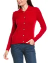 Kier + J Wool & Cashmere-blend Cardigan In Red