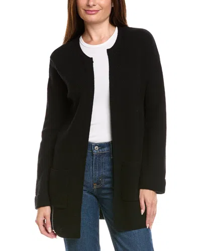 Kier + J Wool & Cashmere-blend Open Cardigan In Black