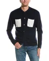 Kier + J Wool & Cashmere-blend Overshirt In Blue