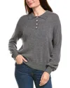 Kier + J Wool & Cashmere-blend Oversized Polo Sweater In Gray