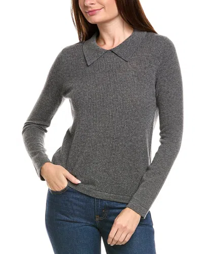 Kier + J Wool & Cashmere-blend Polo Sweater In Gray