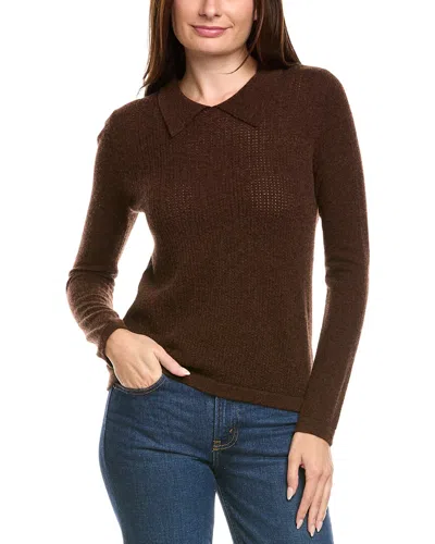 Kier + J Wool & Cashmere-blend Polo Sweater In Brown