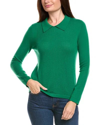 Kier + J Wool & Cashmere-blend Polo Sweater In Green