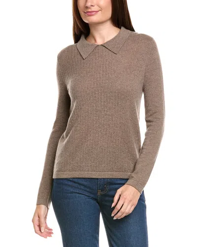 Kier + J Wool & Cashmere-blend Polo Sweater In Brown