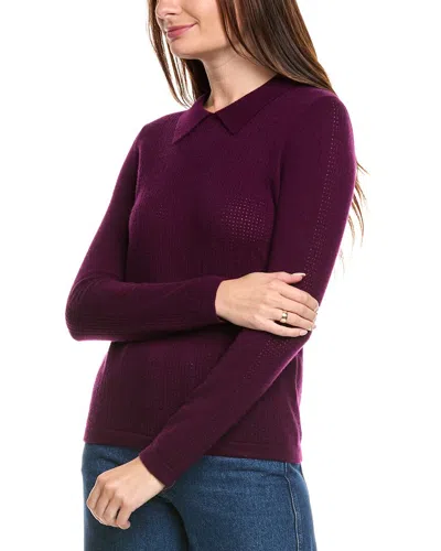 Kier + J Wool & Cashmere-blend Polo Sweater In Purple