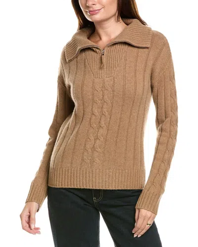 Kier + J Kier+j Wool & Cashmere-blend Pullover In Brown