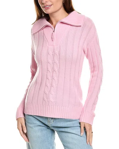 Kier + J Kier+j Wool & Cashmere-blend Pullover In Pink