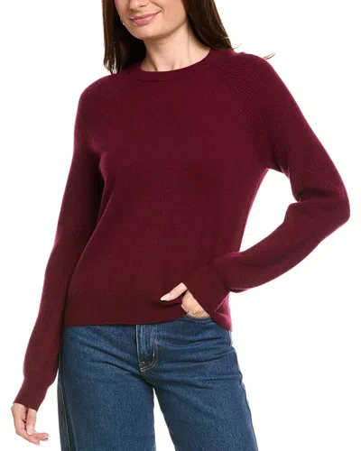 Kier + J Wool & Cashmere-blend Sweater In Burgundy