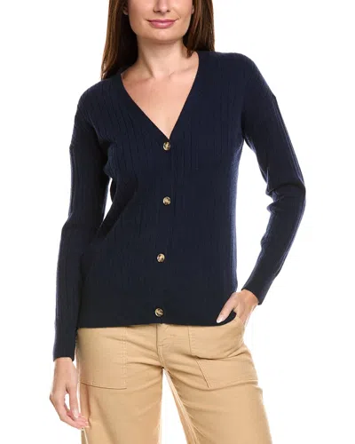 Kier + J Wool & Cashmere-blend Cardigan In Blue