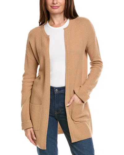 Kier + J Wool & Cashmere-blend Open Cardigan In Tan