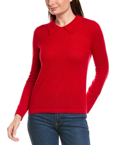 Kier + J Wool & Cashmere-blend Polo Sweater In Red