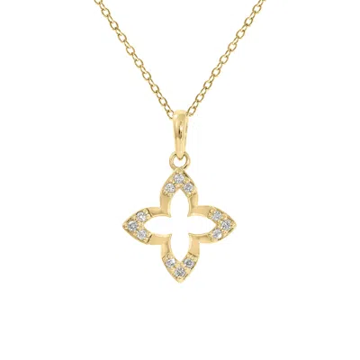 Kiera Women's Yellow Lab Grown Diamond Accent Floral Charm Necklace