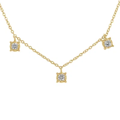 Kiera Women's Yellow Lab Grown Diamond Dangle Stone Station Necklace