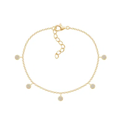 Kiera Women's Yellow Lab Grown Diamond Pave Round Dangle Bracelet