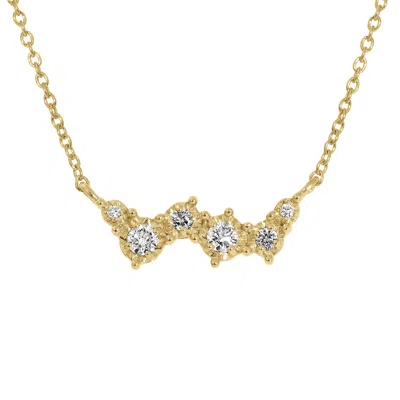 Kiera Women's Yellow Lab Grown Diamond Six-stone Wave Pendant Necklace