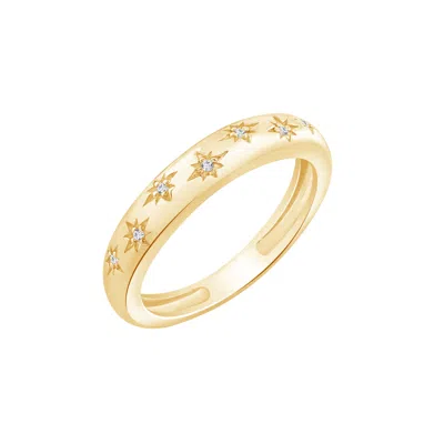 Kiera Women's Yellow Lab Grown Diamond Starburst Dome Band Ring