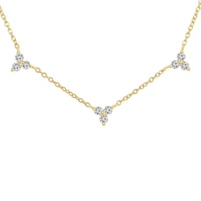 Kiera Women's Yellow Lab Grown Diamond Trio Station Necklace